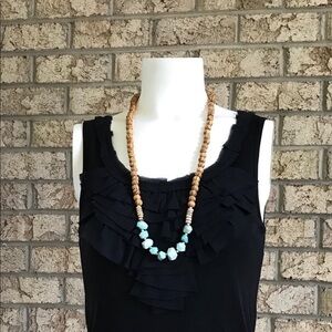 Wooden necklace with stones